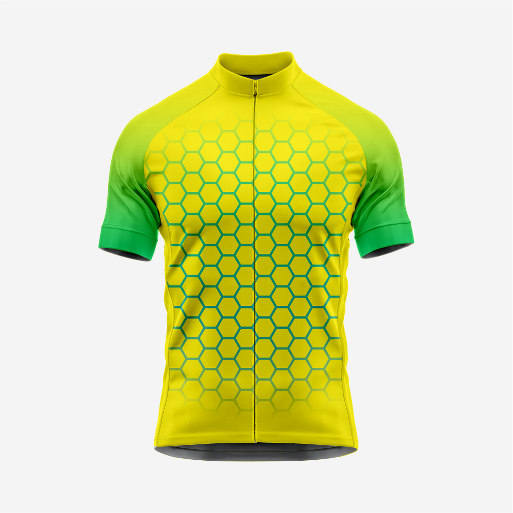 Herren Kurzarm-Radtrikot | Performance-Shirt mit Sechseckmuster
