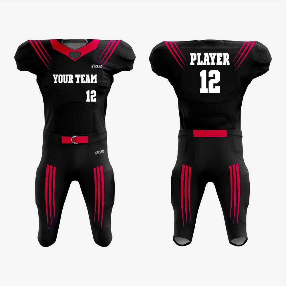 Customized American Football Kit in Black/Red
