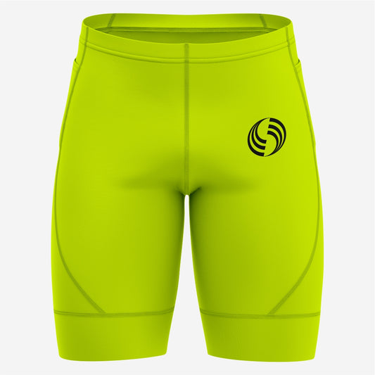 Customizable Men's Cycling Shorts - Yellow Green Pro Fit