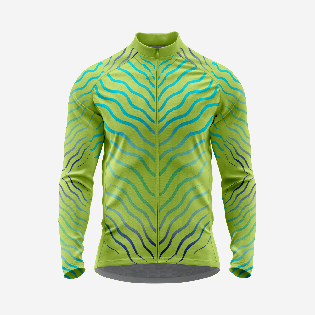 Olive Men’s Long Sleeve Cycling Jersey Durable Bicycle Jerseys Mens