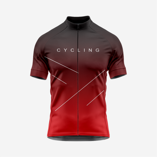 Men’s Cycling Short Sleeve Jersey Performance Road Bike Apparel - Dark Red
