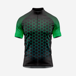 Herren-Radtrikot mit Wabenmuster, schwarz | Kurzarm-Performance-Fahrradshirt