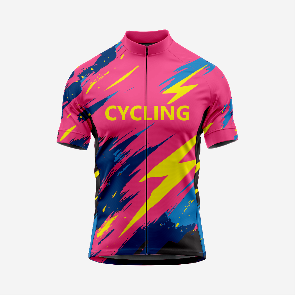High Performance Men’s Cycling Short Sleeve Jersey for Riders - Pink