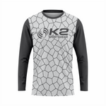 Basketball Long Sleeve Shooting Shirt in Gray and White RSBLSSS-004 - K2 Sportswear | Custom Sports Uniforms & Apparels - K2 Sportswear