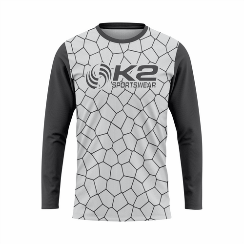 Basketball Long Sleeve Shooting Shirt in Gray and White RSBLSSS-004 - K2 Sportswear | Custom Sports Uniforms & Apparels - K2 Sportswear