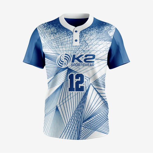 Men/Women Custom Softball 2 Button Uniform in Greenish Blue - K2 Sportswear | Custom Sports Uniforms & Apparels - K2 Sportswear