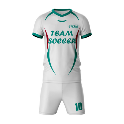 White and Teal Green Soccer Uniform – Perfect for Teams