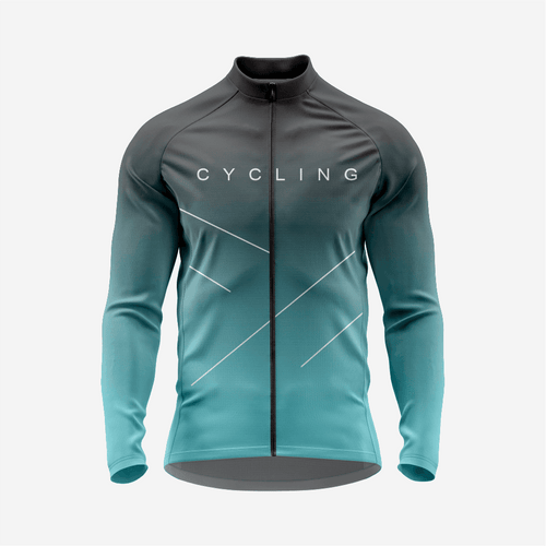 Men’s Bondi Blue Long Sleeve Cycling Jersey for Road Riders - K2 Sportswear | Custom Sports Uniforms & Apparels - K2 Sportswear