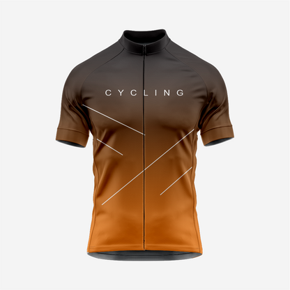 Men’s Cycling Short Sleeve Jersey Performance Road Bike Apparel - Dark Orange