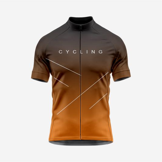 Men’s Cycling Short Sleeve Jersey Performance Road Bike Apparel - Dark Orange