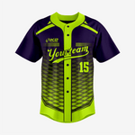 Custom Blue/Green Softball Full Button Jersey – Men & Women - K2 Sportswear | Custom Sports Uniforms & Apparels - K2 Sportswear