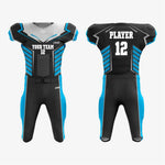 Custom American Football Uniform in Black/Bondi Blue - K2 Sportswear | Custom Sports Uniforms & Apparels - K2 Sportswear