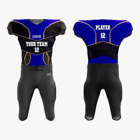 Custom Black/Indigo American Football Jersey/Kit – Unisex