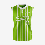 Custom Yellow Green Sleeveless 2 Button Softball Jersey – Perfect for Men/Women - K2 Sportswear | Custom Sports Uniforms & Apparels - K2 Sportswear