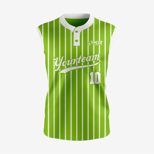 Custom Yellow Green Sleeveless 2 Button Softball Jersey – Perfect for Men/Women - K2 Sportswear | Custom Sports Uniforms & Apparels - K2 Sportswear