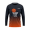 Basketball Long Sleeve Shooting Shirt in Black and Orange RSBLSSS-005
