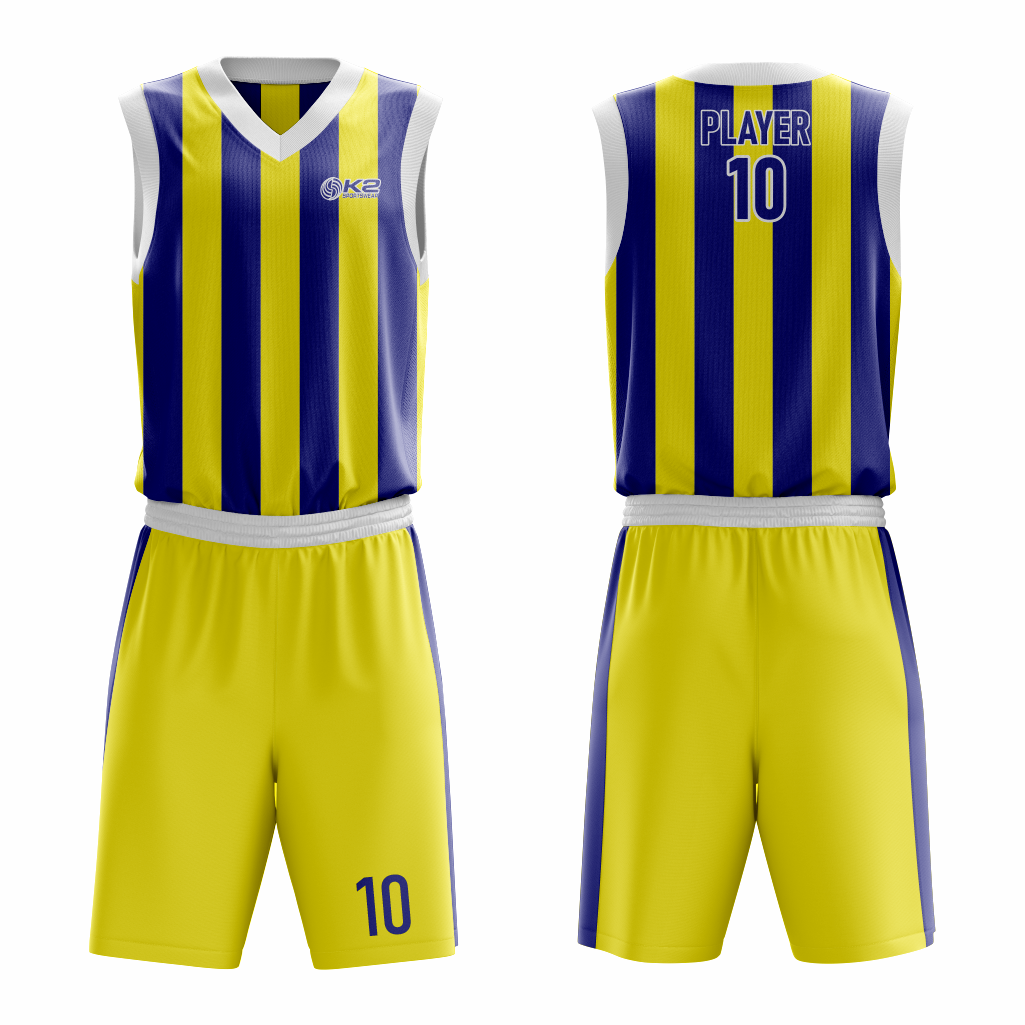 Basketball Uniform in Yellow and Blue RSCBU-009