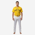 Yellow Custom Baseball Uniform - Complete Jersey & Pants Set Team Name Number