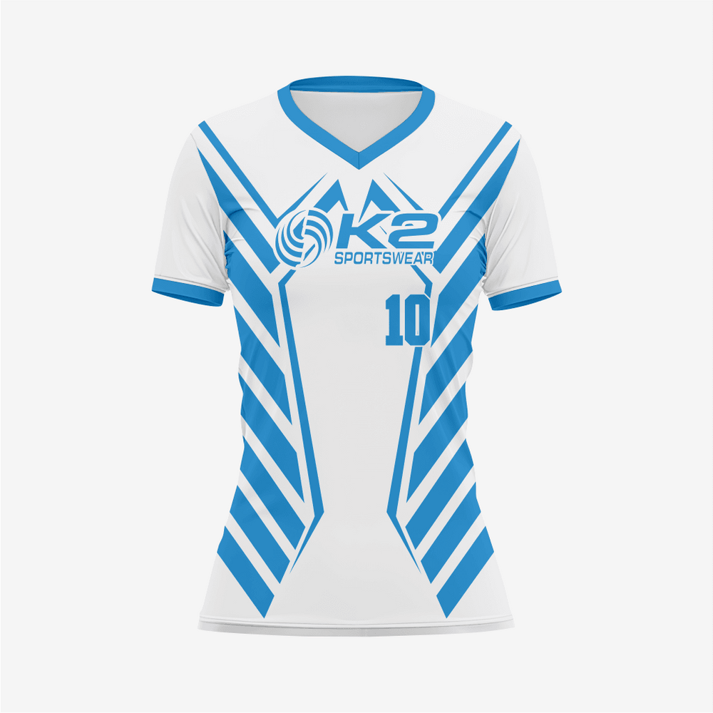 Personalisiertes Softball-V-Ausschnitt-Trikot für Herren/Damen – Himmelblau