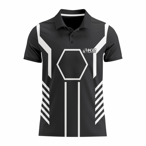 Basketball Polo Shirt in Black RSBPS-005 - K2 Sportswear | Custom Sports Uniforms & Apparels - K2 Sportswear
