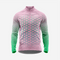 Full Zip Pink Green Long Sleeve Cycling Jersey for Men | Hexagon Bike Shirt