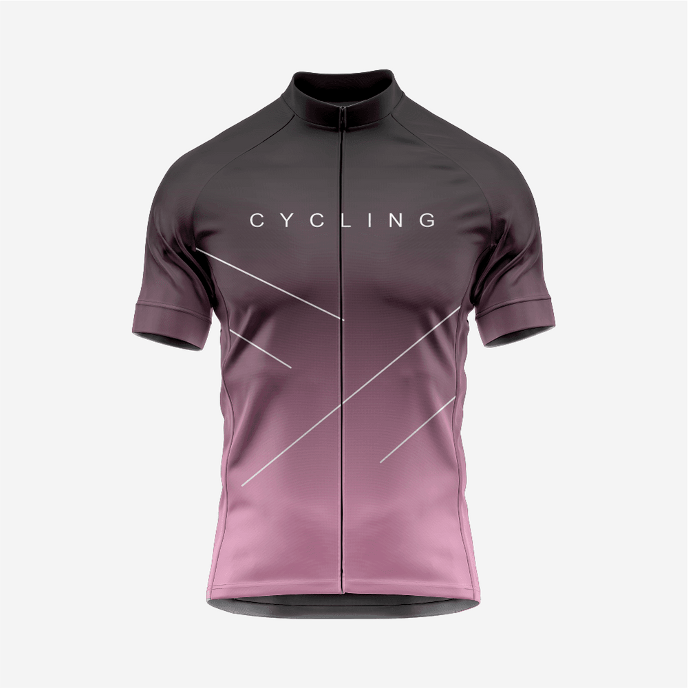 Premium Men's Cycling Short Sleeve Jersey in Candy Pink