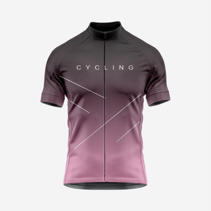 Premium Men's Cycling Short Sleeve Jersey in Candy Pink