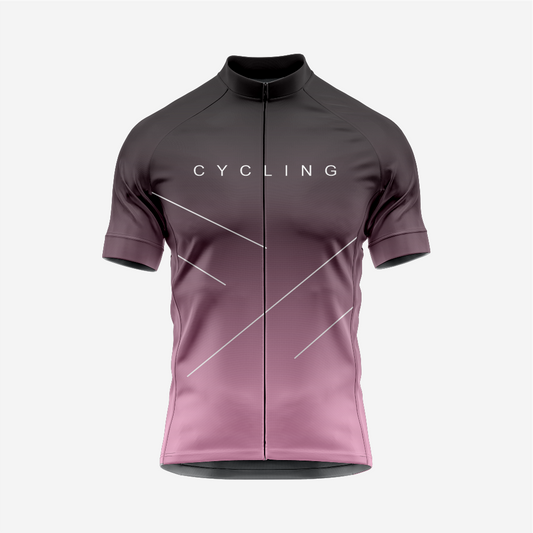 Premium Men's Cycling Short Sleeve Jersey in Candy Pink