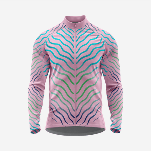 Light Pink Men’s Long Sleeve Cycling Jersey Durable Bicycle Jerseys Mens - K2 Sportswear | Custom Sports Uniforms & Apparels - K2 Sportswear