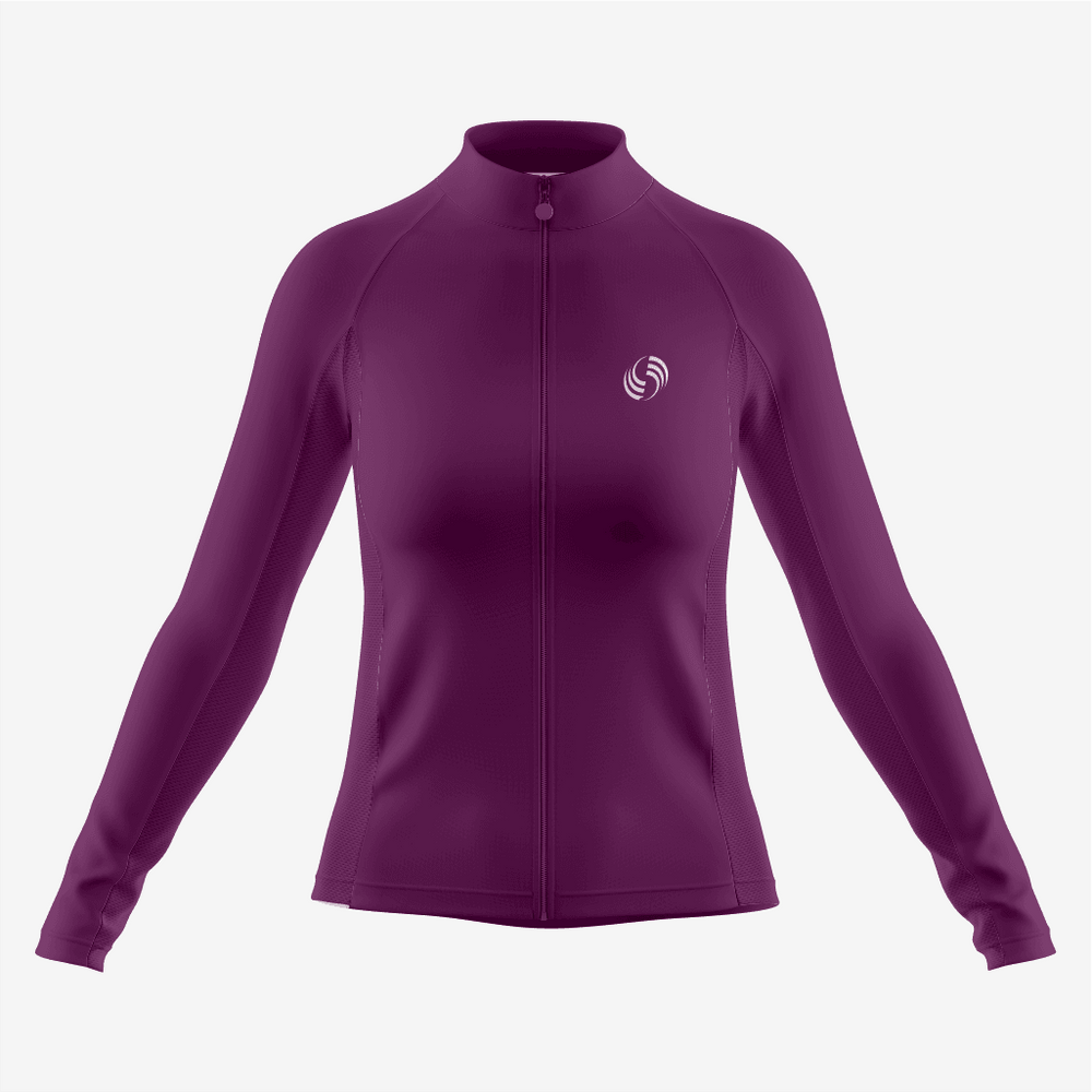 Custom Women's Long Sleeve Cycling Jersey in Maroon