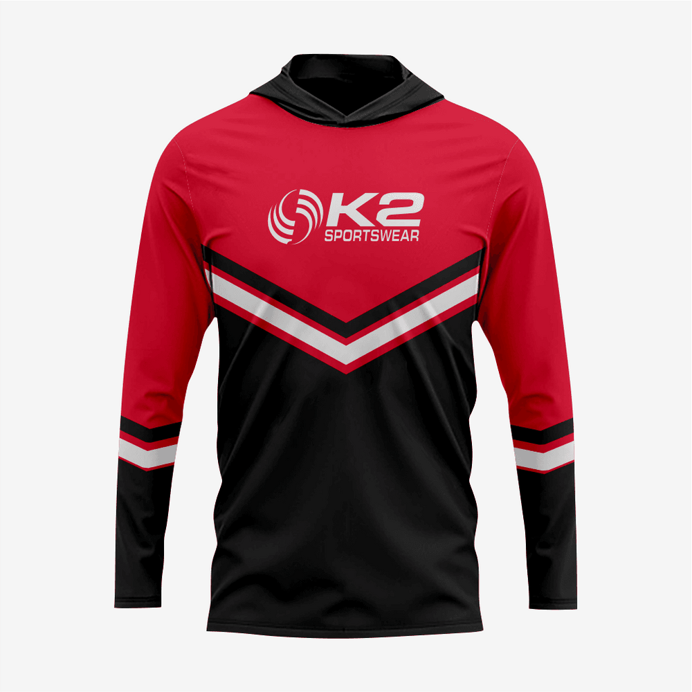 Benutzerdefiniertes Softball T-Shirt Hoodie in Rot/Schwarz für Herren/Damen