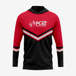 Custom Softball T-Shirt Hoodie in Red/Black for Men/Women - K2 Sportswear | Custom Sports Uniforms & Apparels - K2 Sportswear
