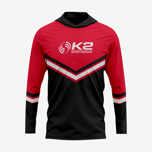 Custom Softball T-Shirt Hoodie in Red/Black for Men/Women - K2 Sportswear | Custom Sports Uniforms & Apparels - K2 Sportswear