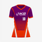 Custom Orange/Dark Purple Softball V-Neck Jersey for Men/Women