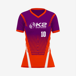 Custom Orange/Dark Purple Softball V-Neck Jersey for Men/Women - K2 Sportswear | Custom Sports Uniforms & Apparels - K2 Sportswear