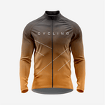 Men's Long Sleeve Cycling Jersey and Bib Shorts Outfit - Brown & Gray - K2 Sportswear | Custom Sports Uniforms & Apparels - K2 Sportswear