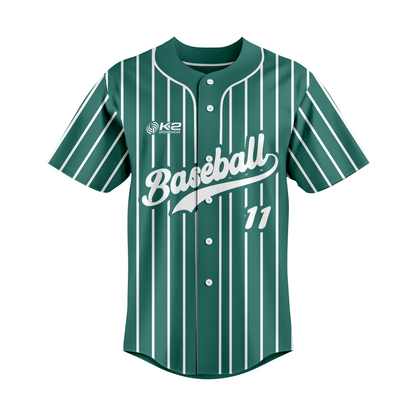 Premium Dark Green Custom Baseball Jersey – Full Button