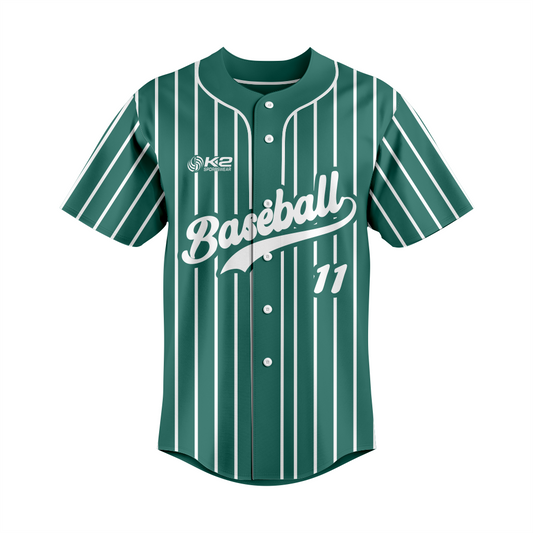 Premium Dark Green Custom Baseball Jersey – Full Button