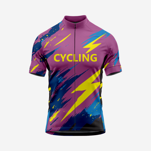 Men’s Short Sleeve Cycling Jersey for Road and Racing - Magenta