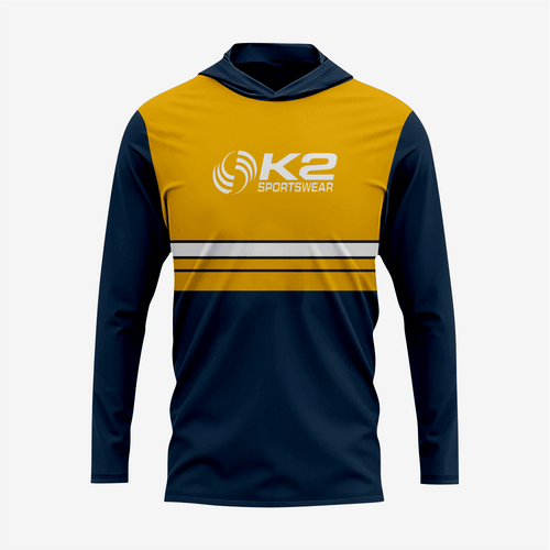 Custom Softball T-Shirt Hoodie in Blue/Yellow for Men/Women - K2 Sportswear | Custom Sports Uniforms & Apparels - K2 Sportswear