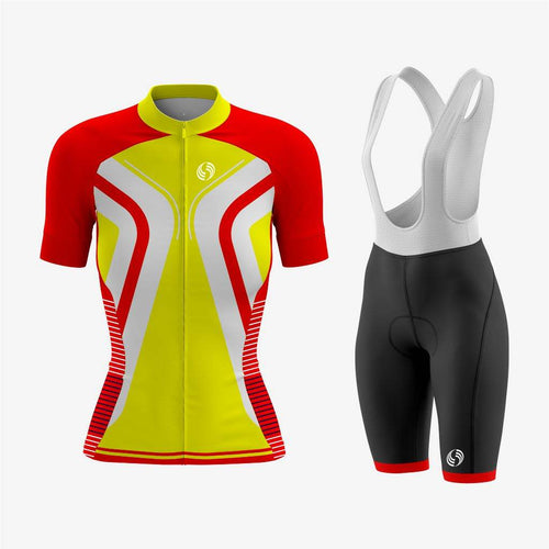 Custom Fit Women’s Cycling Kit – Yellow/Red - K2 Sportswear | Custom Sports Uniforms & Apparels - K2 Sportswear