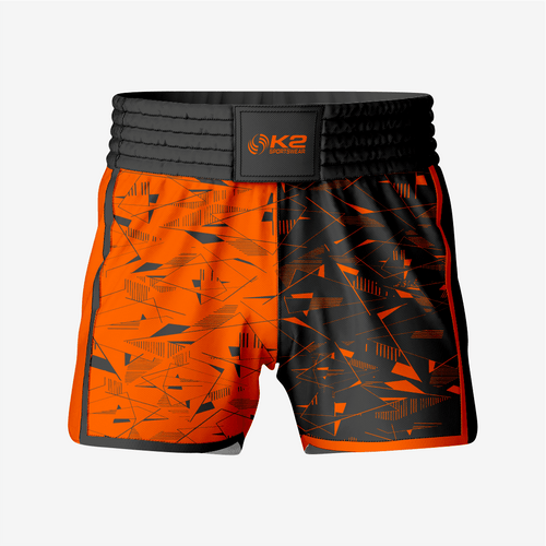 Custom Wrestling Fighting Shorts in Orange/Black - K2 Sportswear | Custom Sports Uniforms & Apparels - K2 Sportswear