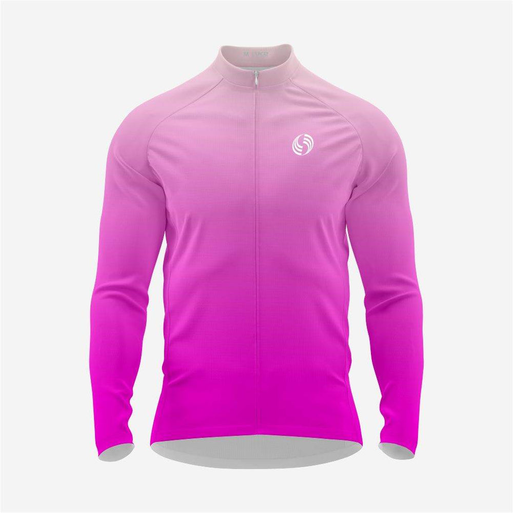 Byzantine and Light Pink Men's Long Sleeve Cycling Jersey