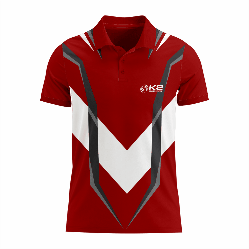 Basketball Polo Shirt in Maroon RSBPS-004