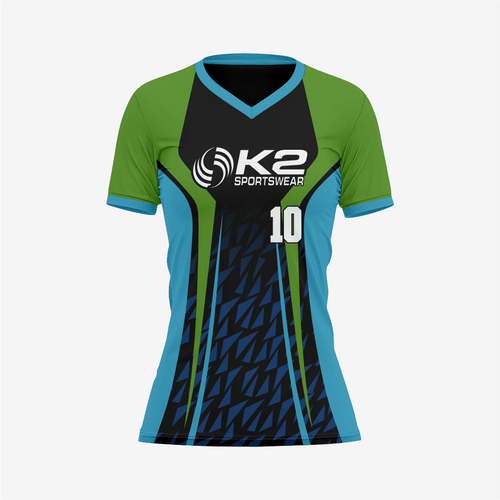 Personalized Softball V-Neck Jersey for Men/Women – Green/Blue - K2 Sportswear | Custom Sports Uniforms & Apparels - K2 Sportswear