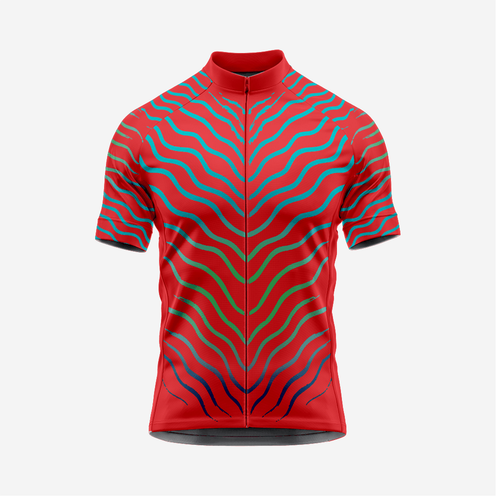 Men’s Red Short Sleeve Cycling Jersey for Road and Racing