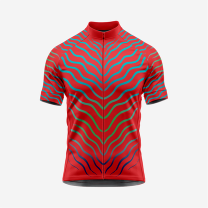 Men’s Red Short Sleeve Cycling Jersey for Road and Racing