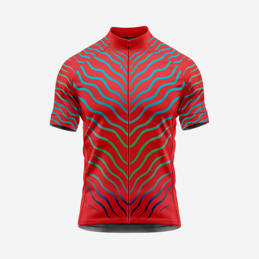 Men’s Red Short Sleeve Cycling Jersey for Road and Racing