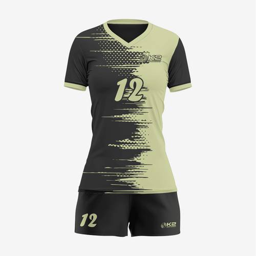 Personalized Black/Tan Volleyball Uniform Set for Athletes - K2 Sportswear | Custom Sports Uniforms & Apparels - K2 Sportswear