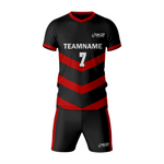 Custom Flag Football Uniform Set in Black/Red - K2 Sportswear | Custom Sports Uniforms & Apparels - K2 Sportswear